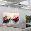 Dynamisch - Abstract - Kleurrijk - Zwart keuken achterwand spatscherm klein -3d_schuin