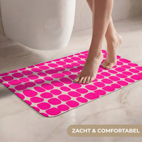 Stippen - Patroon - Roze WCmat klein 1009 -USP_ZachtNL