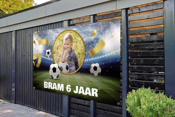 Spandoek met tekst verjaardag