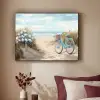 Strand - Zee - Fiets - Vintage - Bloemen Textielframe zwart klein -sfeer1