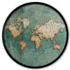 Wereldkaart - Gebroken tegels - Mozaïek Fotolijst rond zonder passe partout klein -3d