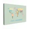 Wereldkaart - Realistisch - Kaart canvas 2cm klein -z3d