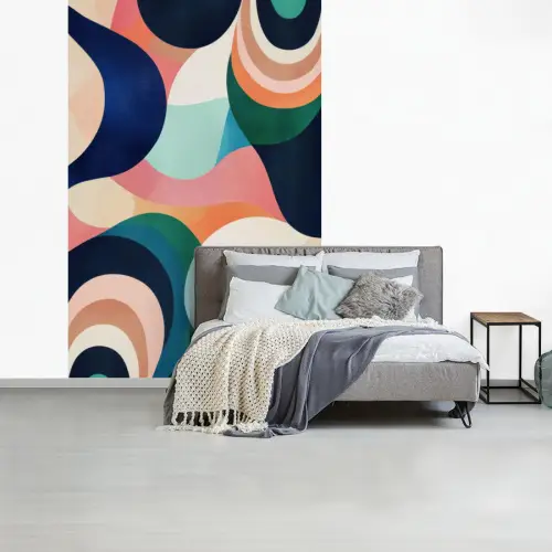 Abstract - Blauw - Roze fotobehang vinyl groot -slaapkamer