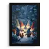 Winter - Gnooms - Eekhoorns - Meerkleurig fotolijst zwart zonder passe partout klein -3d