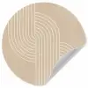 Parallelle lijnen - Lichte textuur - Beige Wandcirkel behangsticker klein -3d