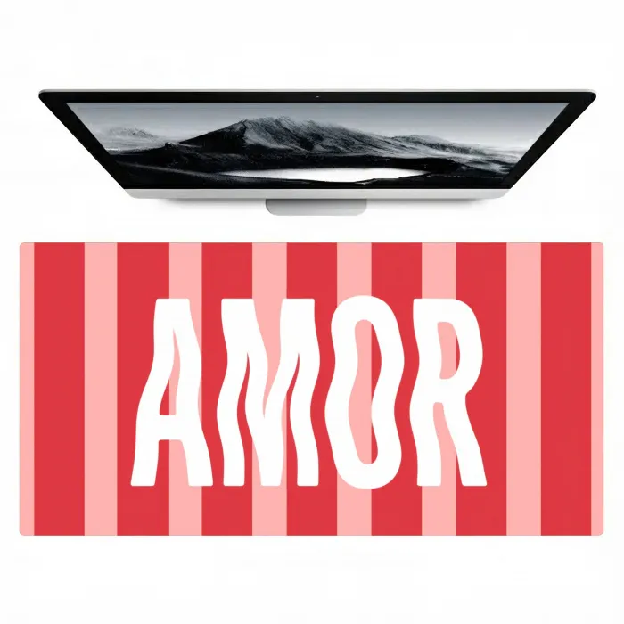 Amor - Strepen - Rood - Roze Muismat XXL klein -zzz3d