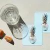 Blauw - Ananas - Disco - Discobal onderzetter kurk middel -sfeer4
