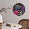 Dinosaurus - Kind - Patronen - Roze - Meisjes Wandcirkel behangsticker klein -sfeer3