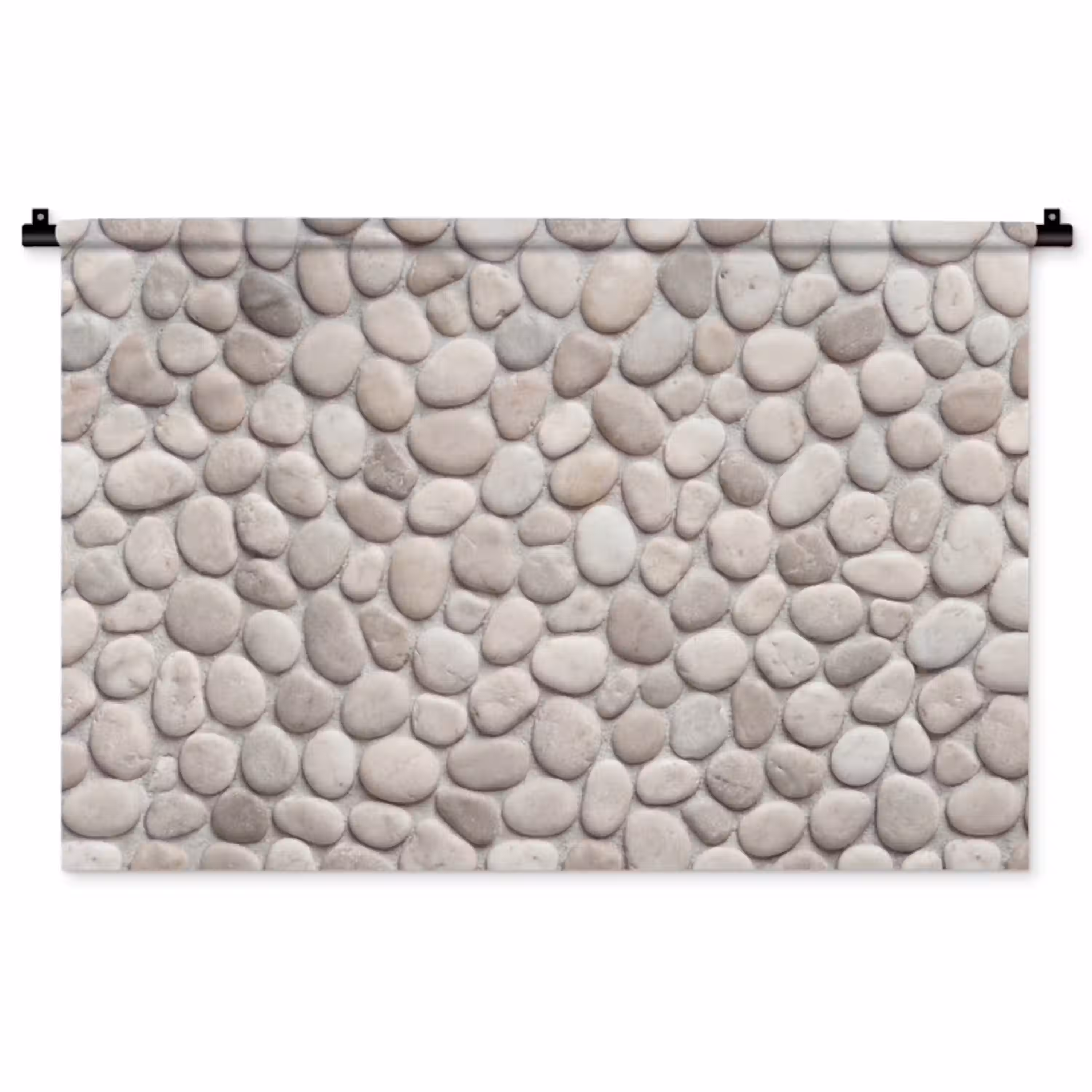 Steen - Kiezel - Natuur - Minimalistisch - Beige Wandkleed katoen middel -zz3d