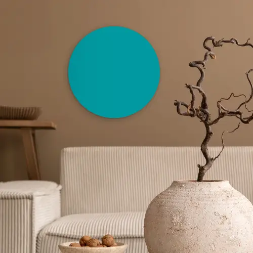 Blauw - Effen kleur Wandcirkel kunststof plaat 5mm dik klein 188 -sfeer1
