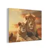 Leeuwen - Zonsondergang - Afrika - Savanne - Dieren PET vilt klein -3d
