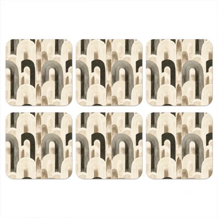 Abstract - Patroon - Bogen onderzetter kurk middel 366 -3d