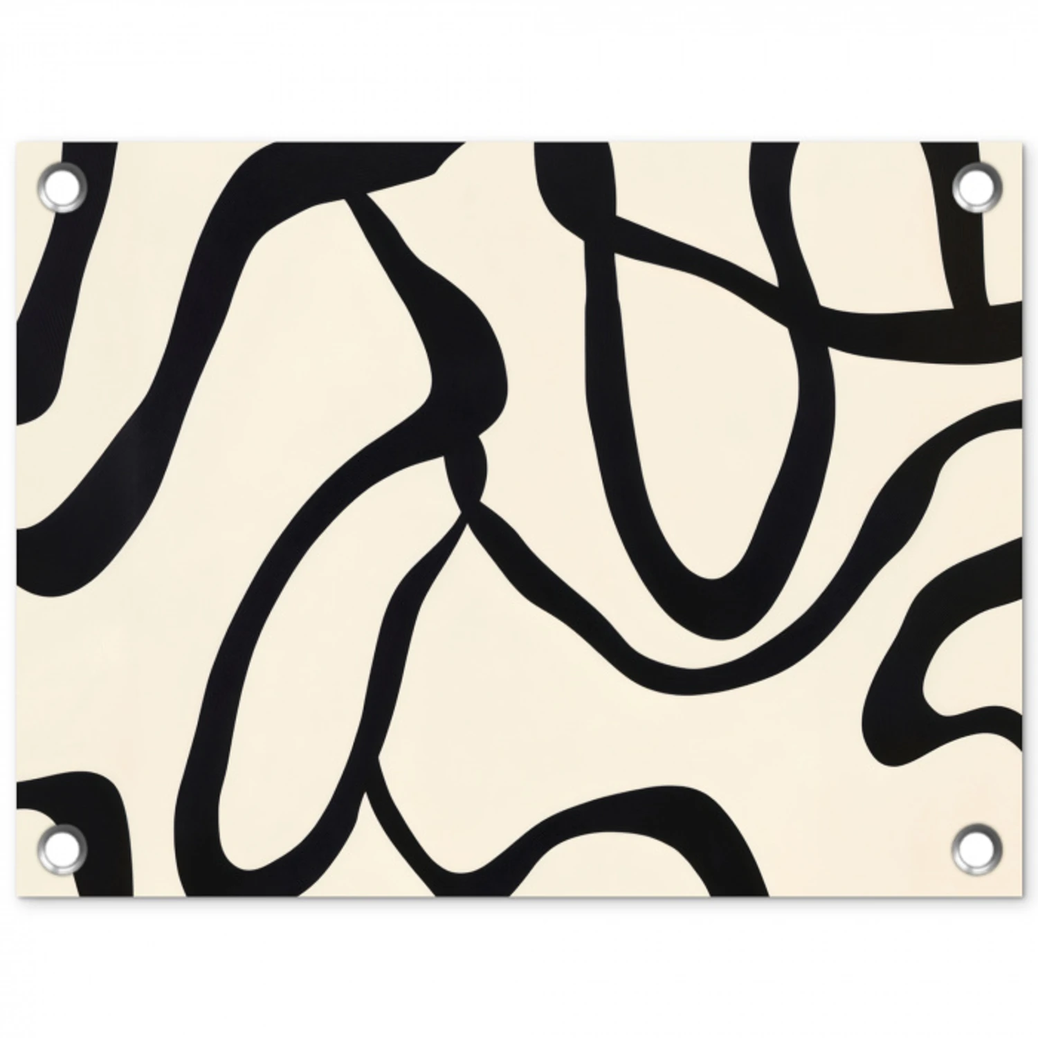 Abstract - Lijnen - Modern - Beige tuinposter los doek klein -3d