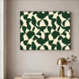 Groen - Organische vlakken - Crème Textielframe zwart klein 947 -sfeer2