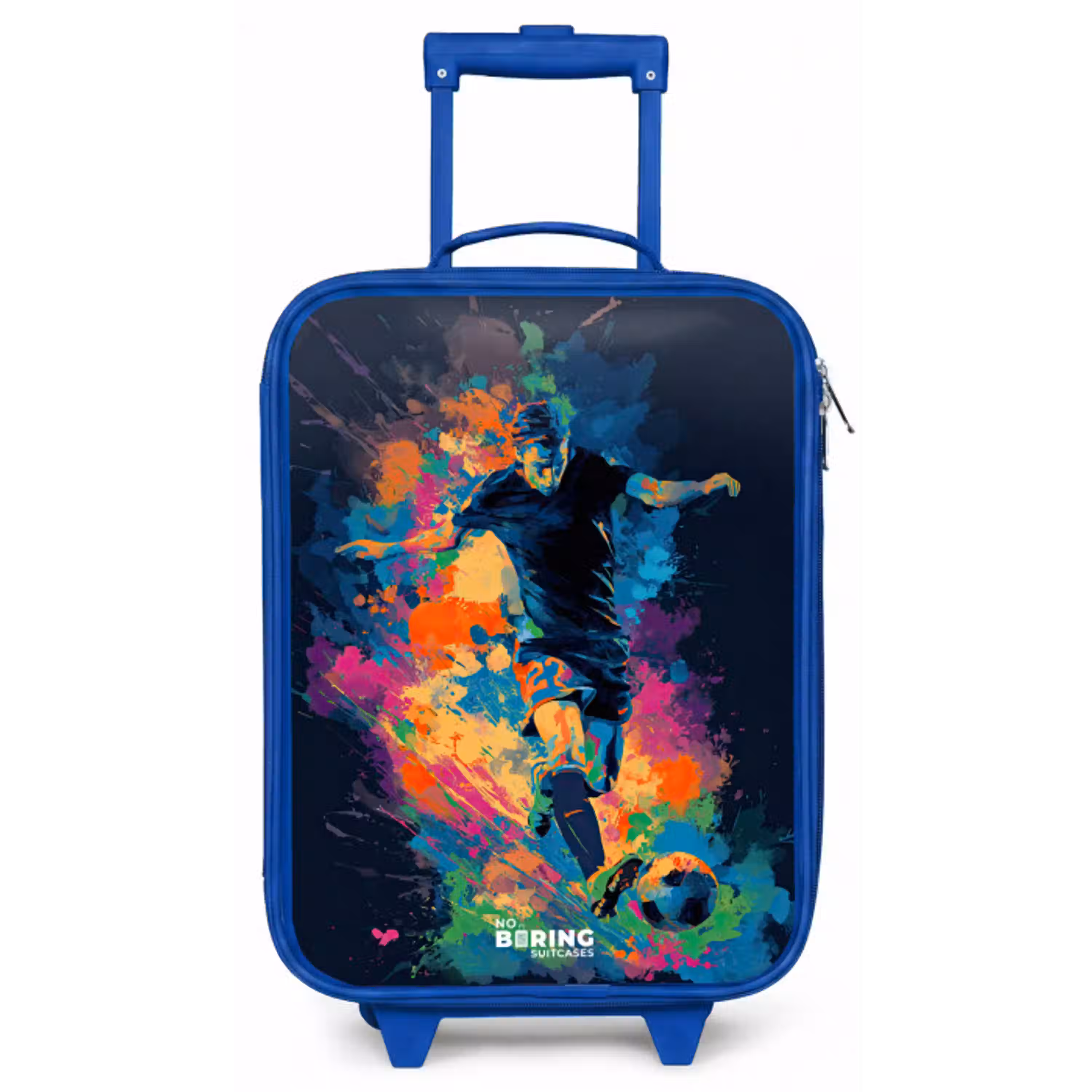 Neon - Voetballer - Kleurrijk Kinderkoffer - Blauw klein -zz3dotto