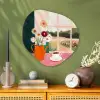 Bloemen - Koffie - Raam Wandcirkel Organisch Plexiglas middel -sfeer2