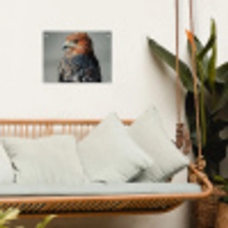 Vogel - Realistisch - Veren - Bruin tuinposter los doek klein -sfeer7