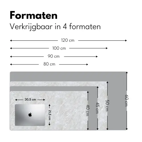 Oppervlakte - Textuur - Grijs Muismat XXL klein 681 -sfeer5