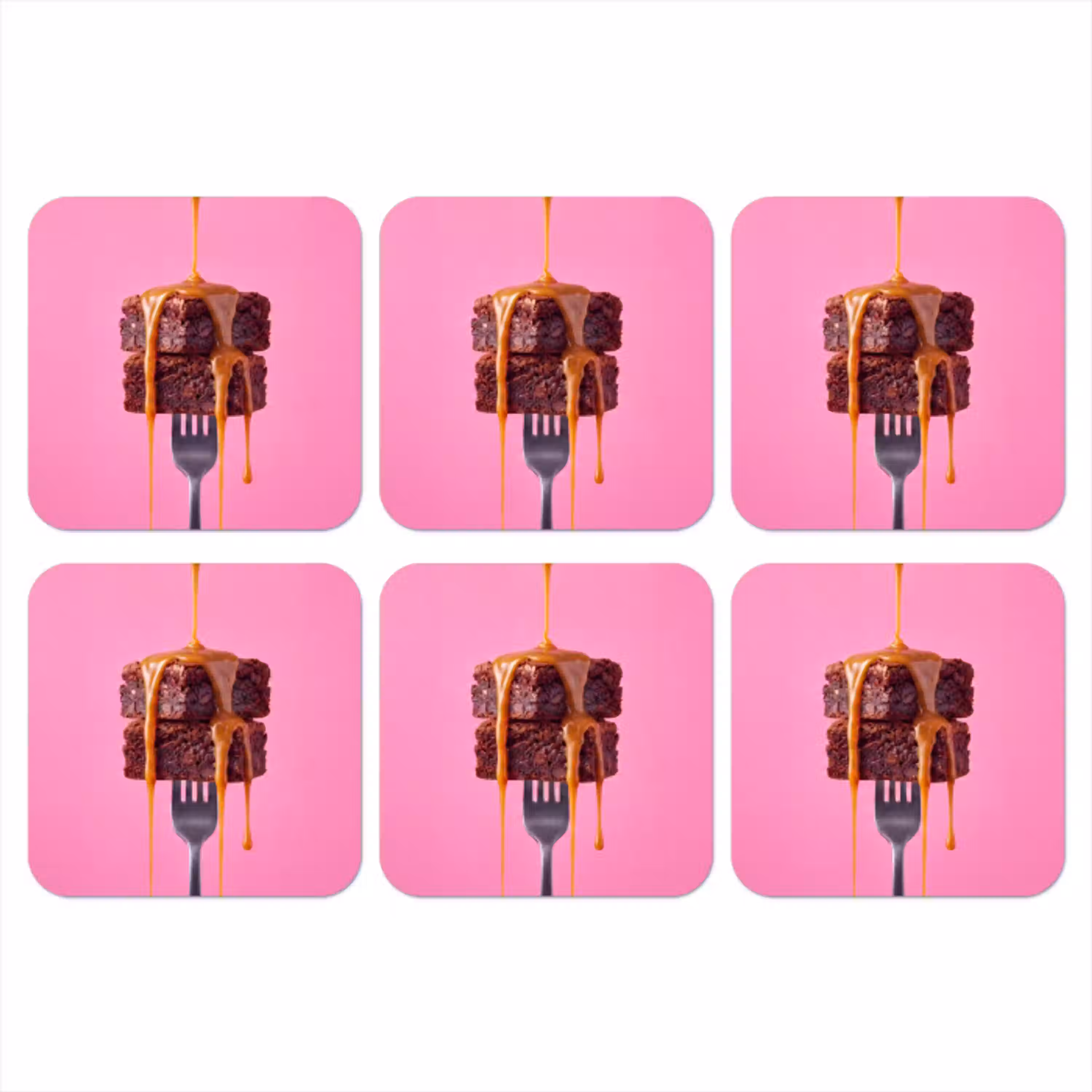 Brownie - Karamel - Eten onderzetter kurk middel -3d