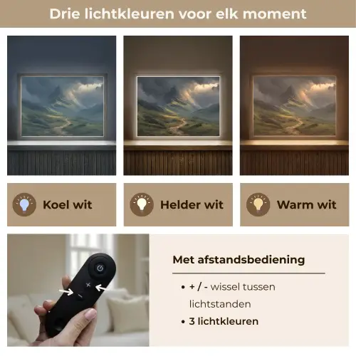 Bergen - Kronkelpad - Groen - Wolken Light Box met batterij (Wandlamp) middel -USP_lichtkleurNL