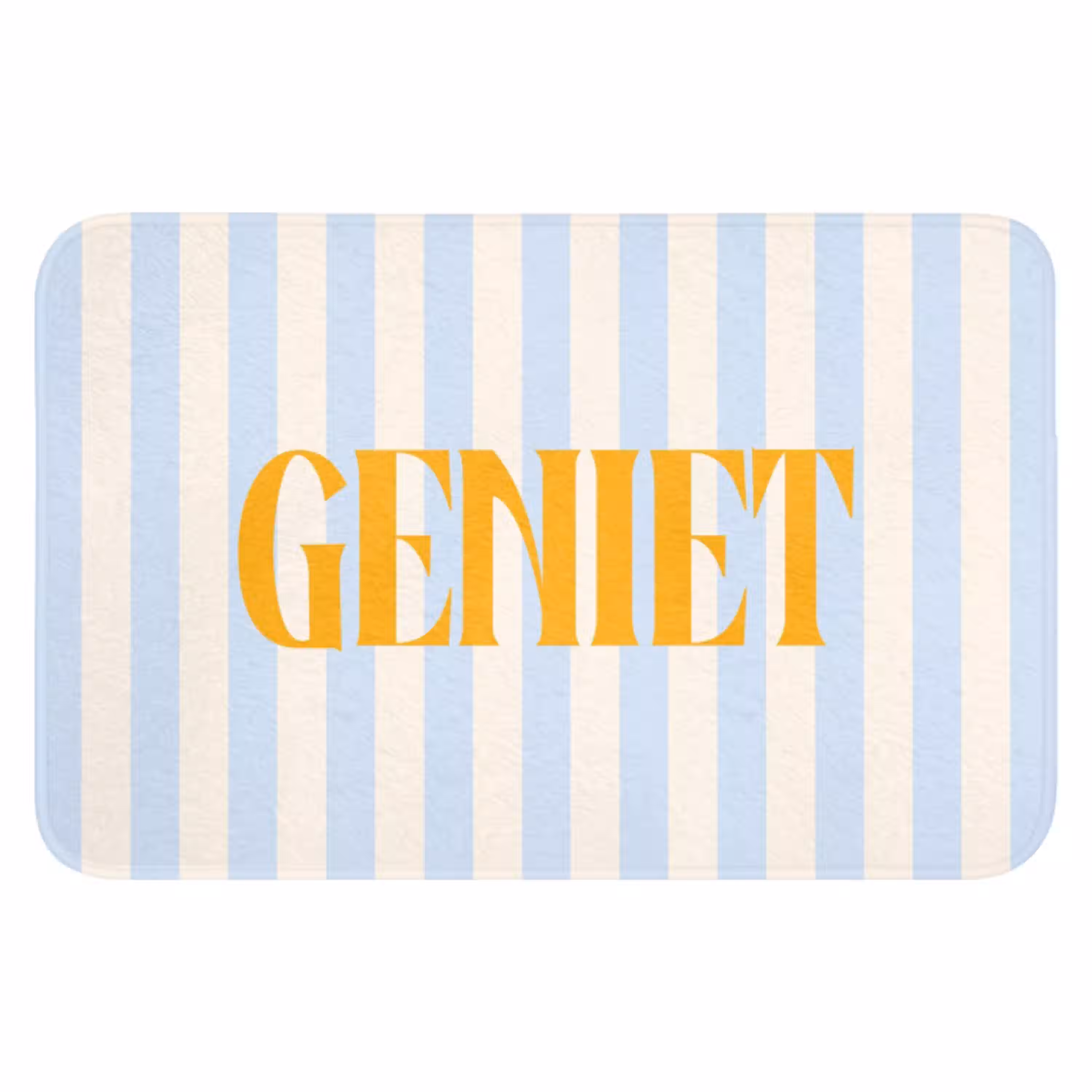 Oranje - Blauw - Strepen - Geniet WCmat klein -3d