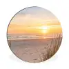 Zonsondergang - Duinen - Zee Wandcirkel aluminium klein -3d