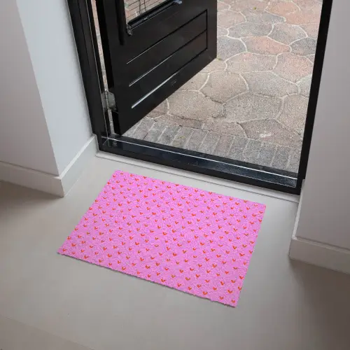 Rood -  Hartjes - Roze - Patroon Deurmat klein 898 -sfeer5