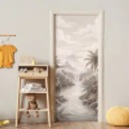 Jungle - Watervallen - Tropisch - Illustratie deurposter klein -sfeer4