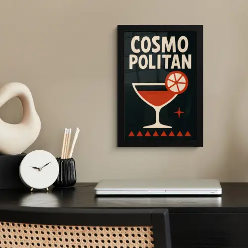 Cocktail - Zwart - Illustratie fotolijst zwart zonder passe partout klein -sfeer1