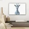 Giraffe - Delfts blauw - Dieren - Minimalistisch canvas 2cm klein -sfeer6