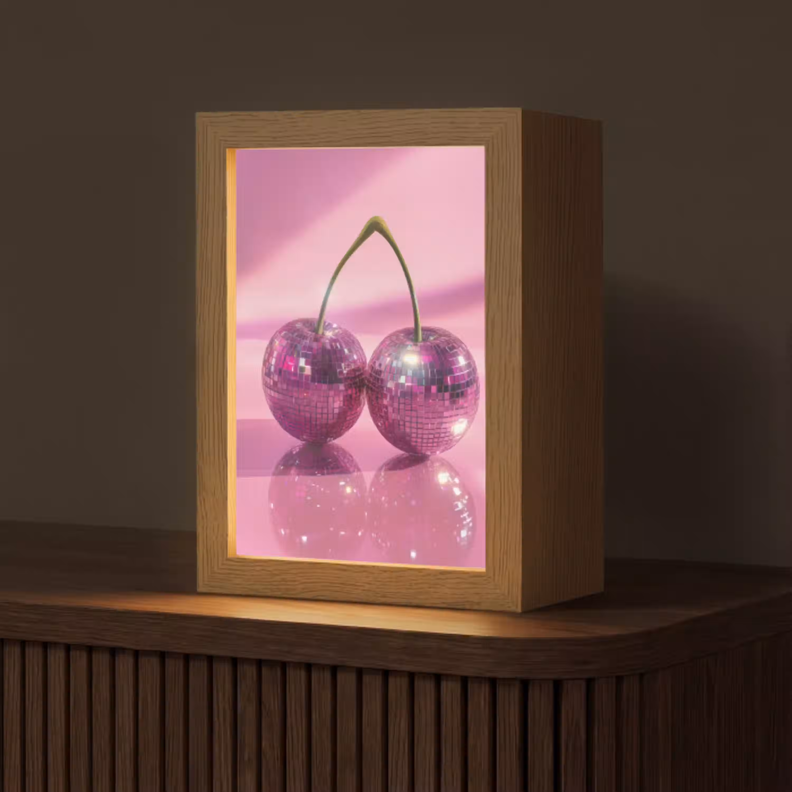 Glitter - Discobol - Roze - Kersen Light Box met kabel (Tafellamp) klein -z3d_website