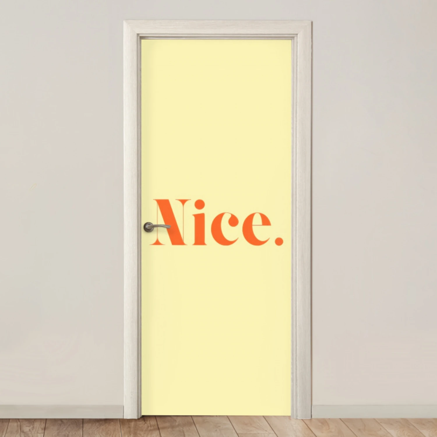 Nice - Oranje - Geel - Minimalistisch deurposter klein -3d_beige