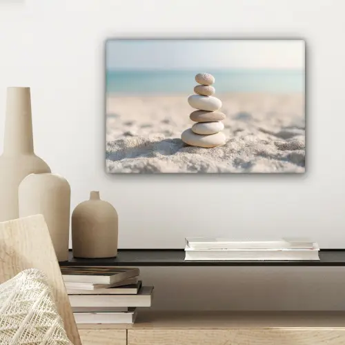 Stenen - Stapel - Zand - Zee canvas 2cm klein -sfeer6