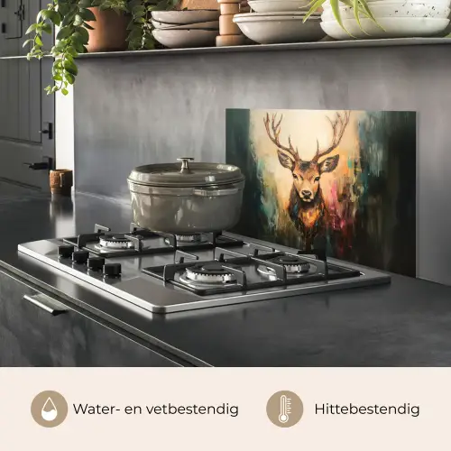 Hert - Geverfd - Gewei - Bruin keuken achterwand spatscherm klein -usp_NL