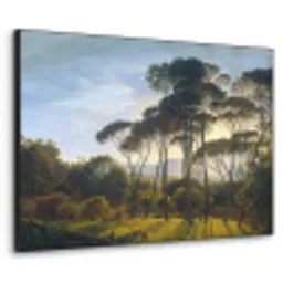 Italiaans landschap met parasoldennen - Kunst - Oude meesters Textielframe zwart klein -3d