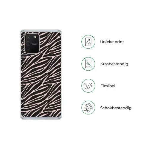Zebra - Zwart - Roze Telefoonhoesje Samsung Galaxy S10 Lite klein 364 -specsS10Lite
