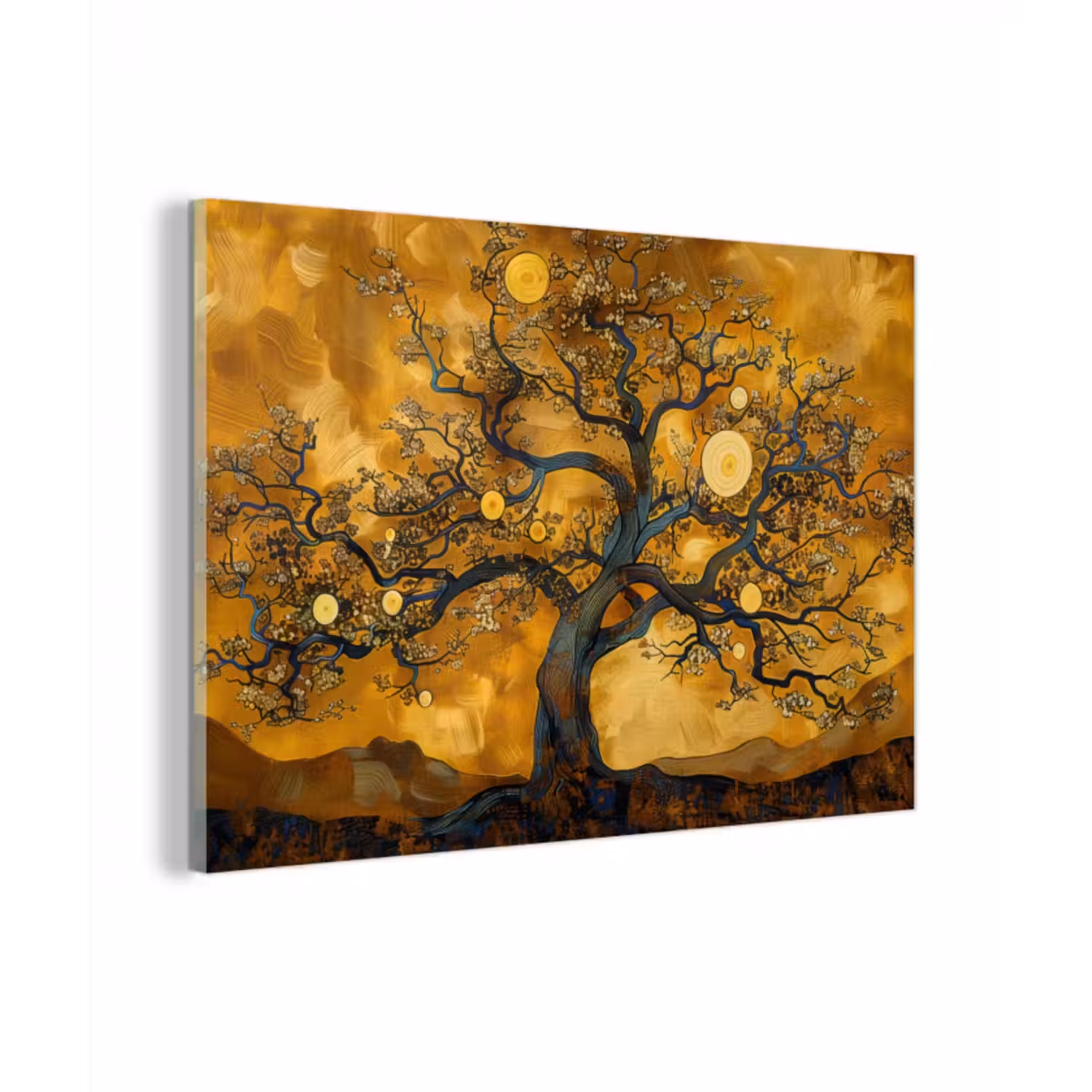 Glasbild - Baum - Baum des Lebens - Abstrakt - Gold