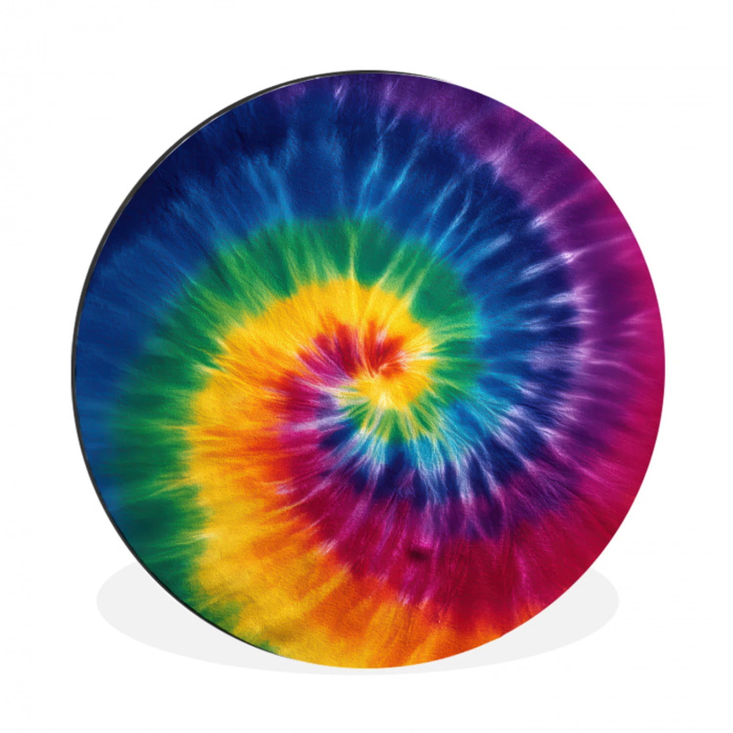 Regenboogkleuren - Spiraal - Kleurrijk Wandcirkel aluminium klein -3d