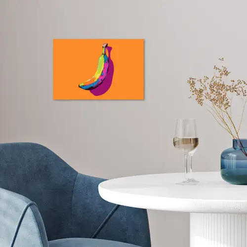 Felle kleuren - Banaan - popart poster papier klein -sfeer3