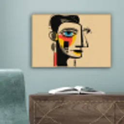 Geometrisch - Felle kleuren - Kubistische stijl canvas 2cm klein -sfeer4