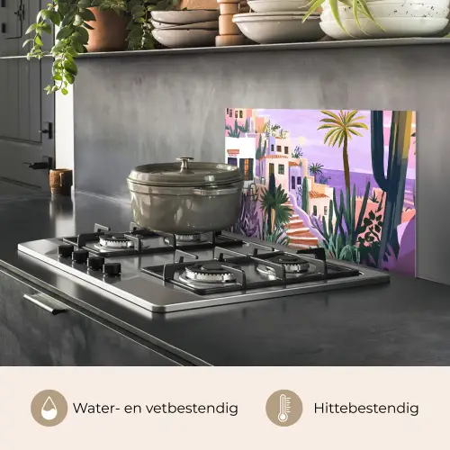 Huizen - Minimalistisch - Palmbomen - Kust keuken achterwand spatscherm klein -usp_NL
