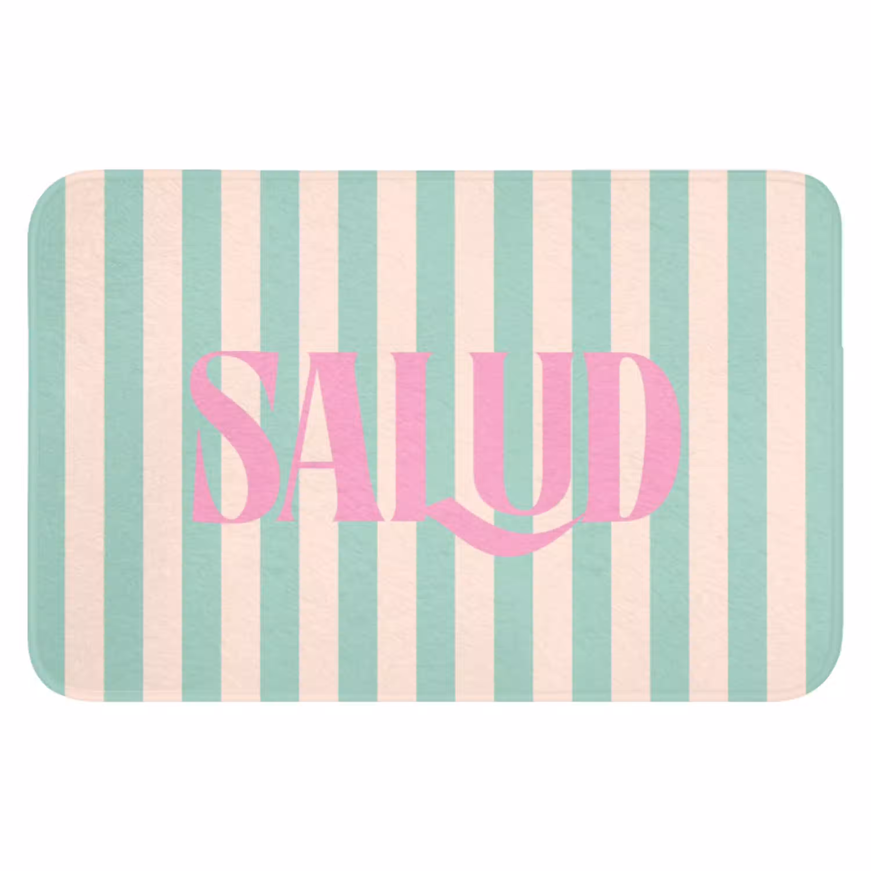 Roze - Groen - Strepen - Salud WCmat klein -3d
