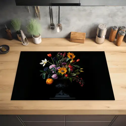 Zonnebloemen - Boeket - Kleurrijk Inductie beschermer vinyl 3mm klein -sfeer5