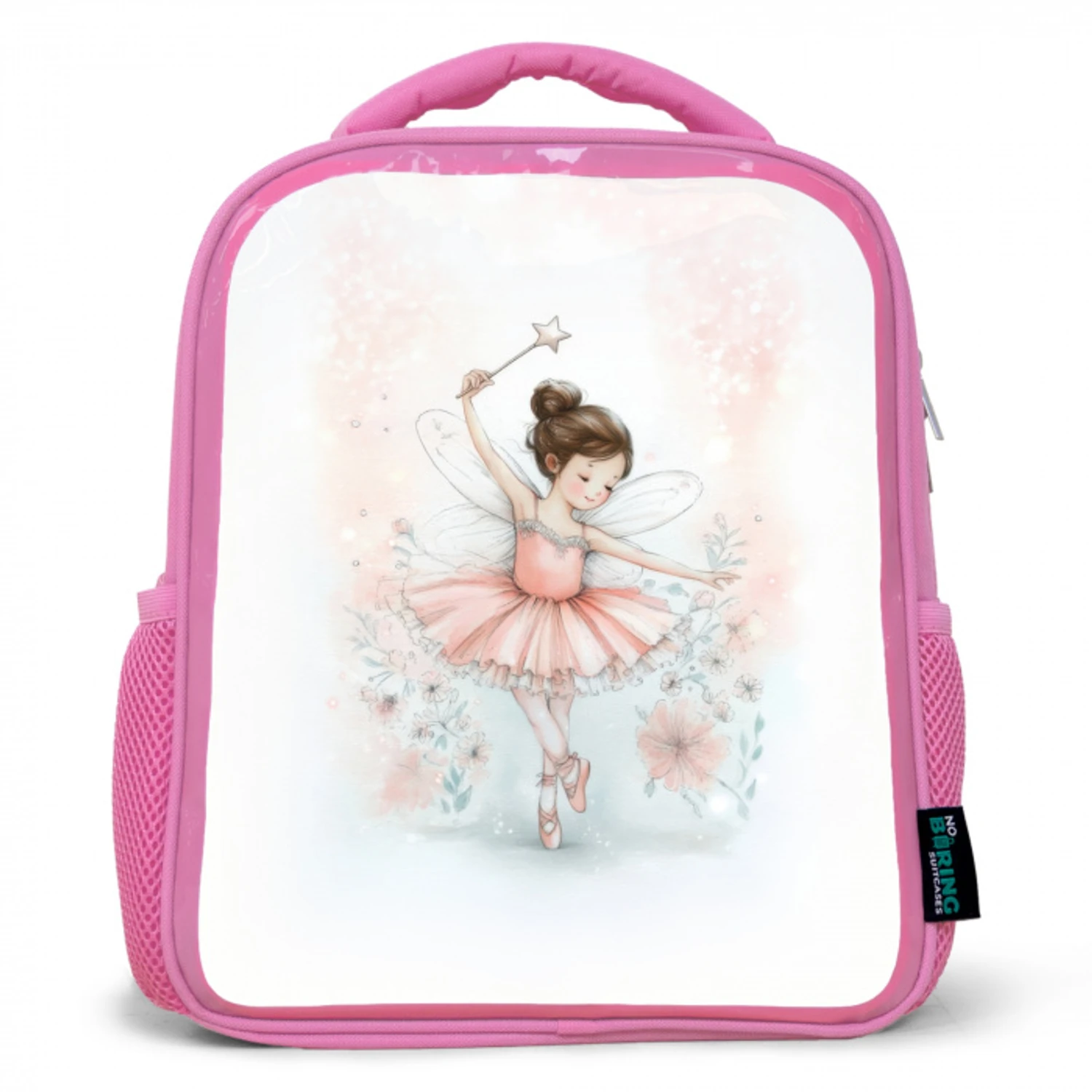 Ballerinafee in bloemenlicht Kinderrugzak - Roze middel -3d