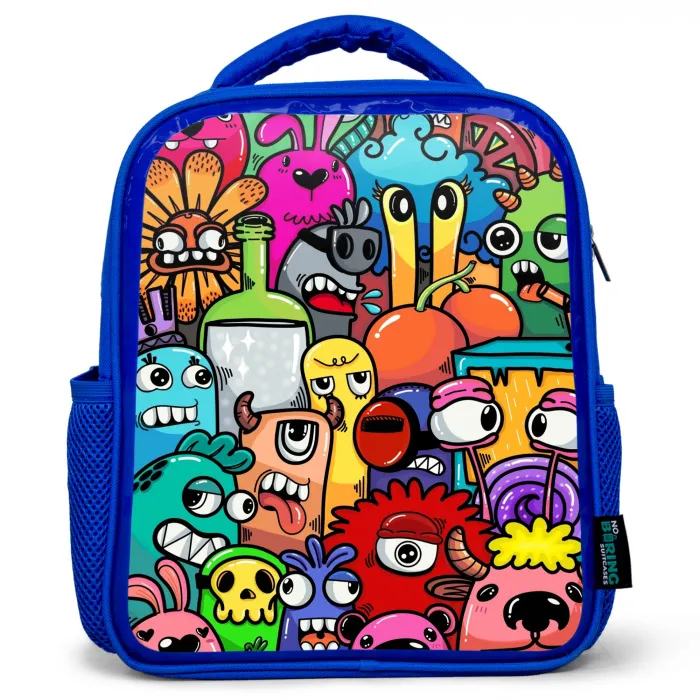 Monster met 1 Oog Kinderrugzak - Blauw middel -3d