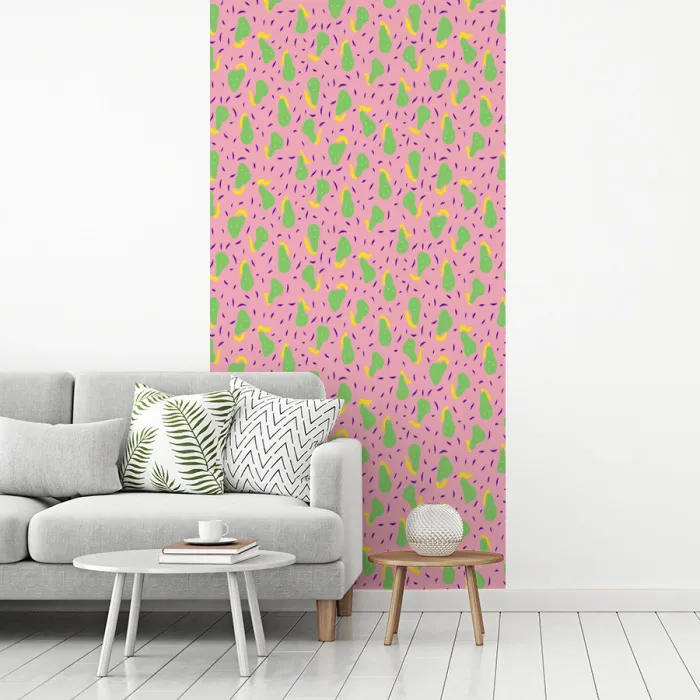 Roze - Streepjes - Groen - Peer fotobehang vinyl groot 64 -woonkamer