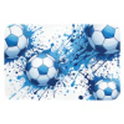 Voetballen - Verf - Sport - Blauw Badmat klein -3d