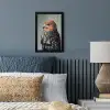 Vogel - Realistisch - Veren - Bruin fotolijst zwart zonder passe partout klein -sfeer3