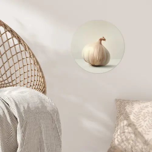 Knoflook - Natuurlijk - Beige Wandcirkel behangsticker klein -sfeer4