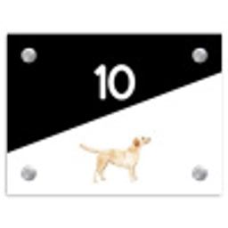 Zwart wit - Huisdier - Labrador Naambord Rechthoek middel -3d